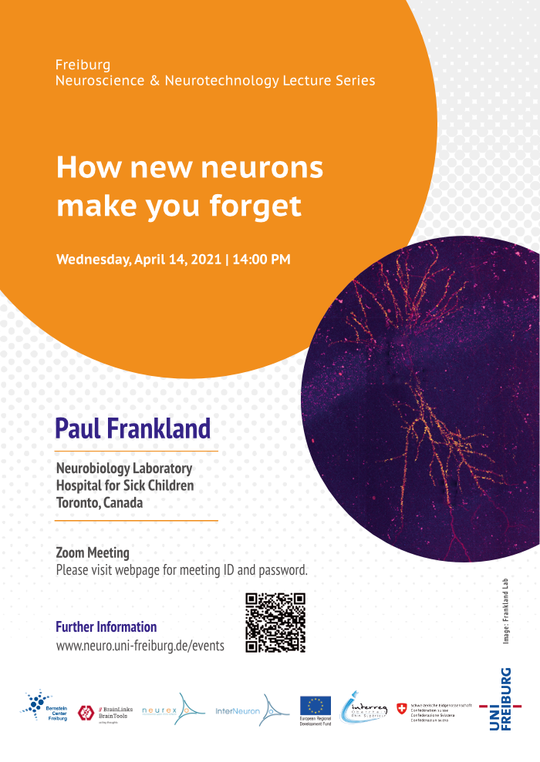 Freiburg Neuroscience & Neurotechnology Lecture Series | Paul Frankland